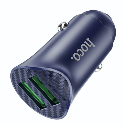 Автомобильное зарядное устройство HOCO Z39 18W QC3.0 3A 2xUSB Blue