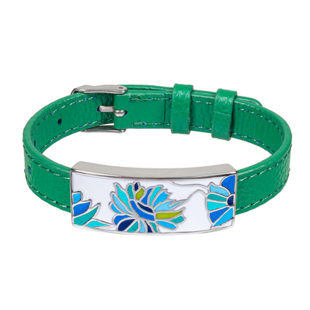 Браслет Fiore Luna на зеленом кожаном ремешке CB03599-15A