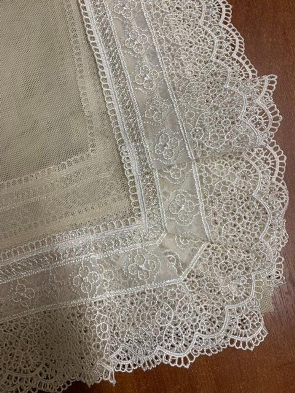 Набор скатертей 2шт 170х280 и 120х220 и 12 салфеток Gamba 1022 Macrame Panna шампань