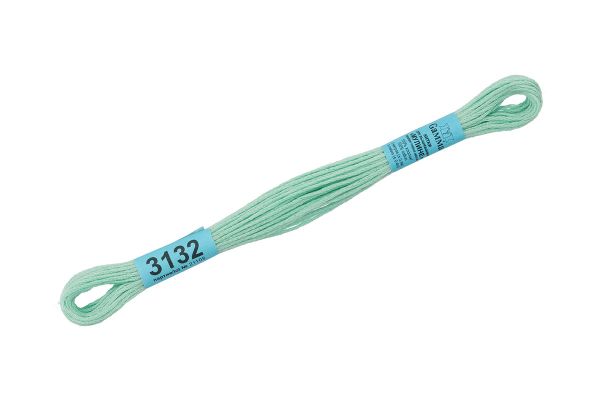 Мулине Gamma 100% хлопок, цв.3132 св.св.бирюзовый, 24 мотка по 8 метров