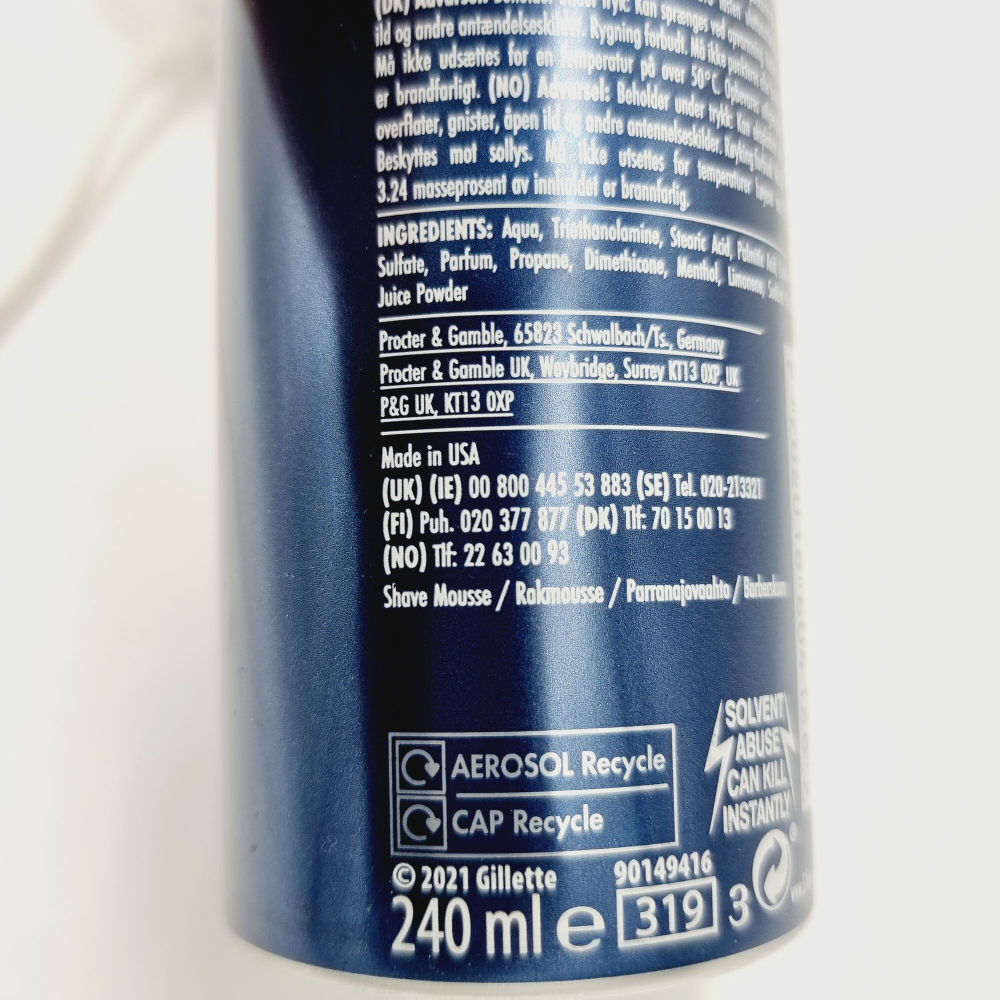 Gillette PRO Sensitive Shave Mousse Пена для бритья для чувствительной кожи, 240 мл
