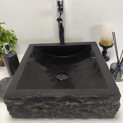 Раковина из андезита Square black SA-60958 40x40x13 из натурального камня