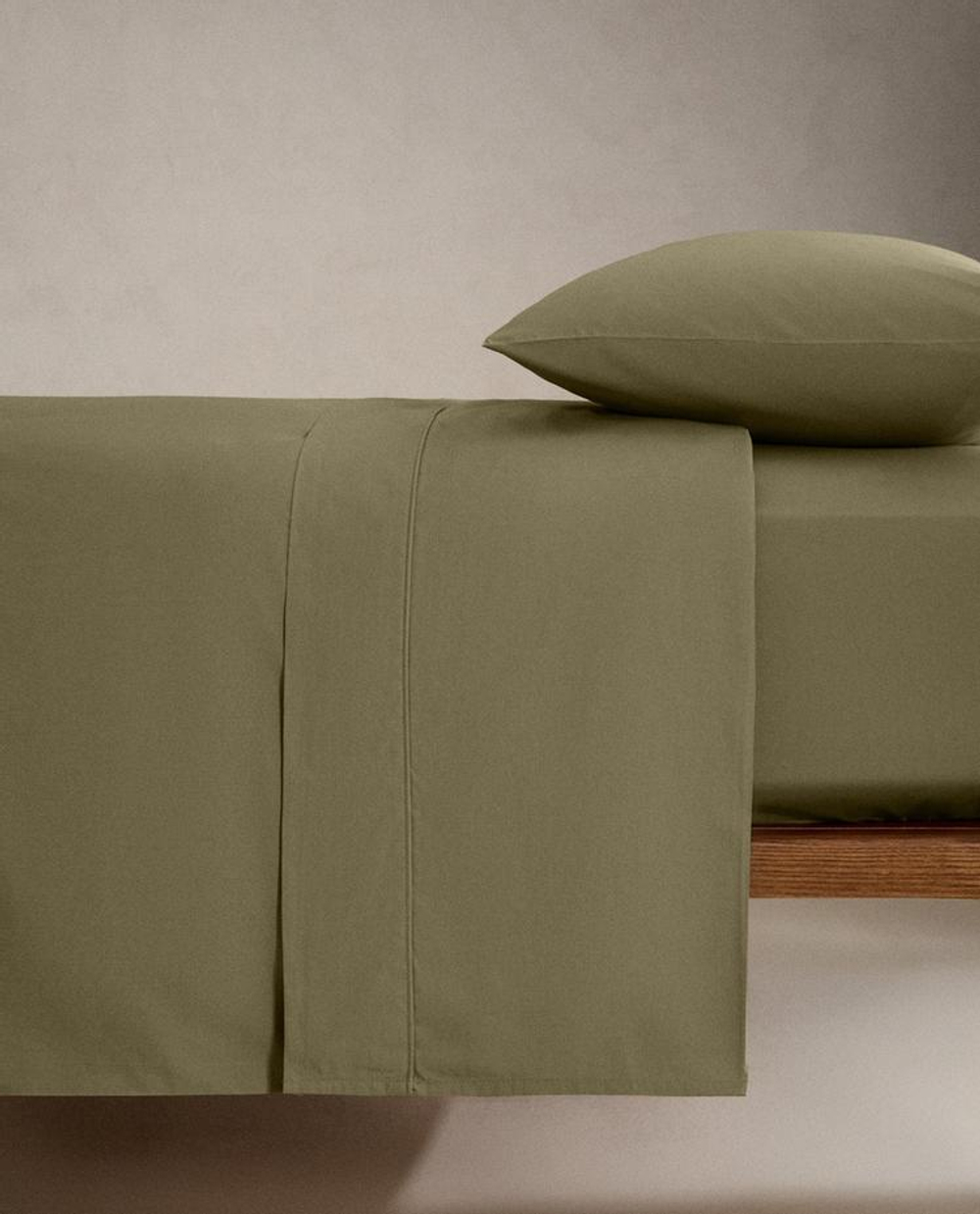 ZARA HOME (300 НИТЕЙ) ПРОСТЫНЯ ИЗ ХЛОПКА, ЗЕЛЕНЫЙ