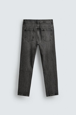 ZARA УКОРОЧЕННЫЕ ДЖИНСЫ SLIM FIT, СЕРЫЙ