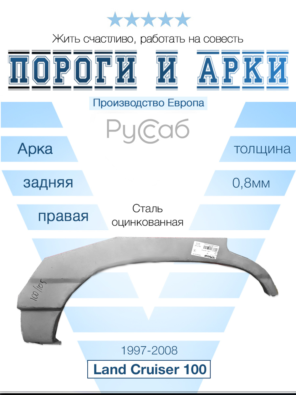 Арка правая верх Toyota Land Cruiser 100 (Polcar)