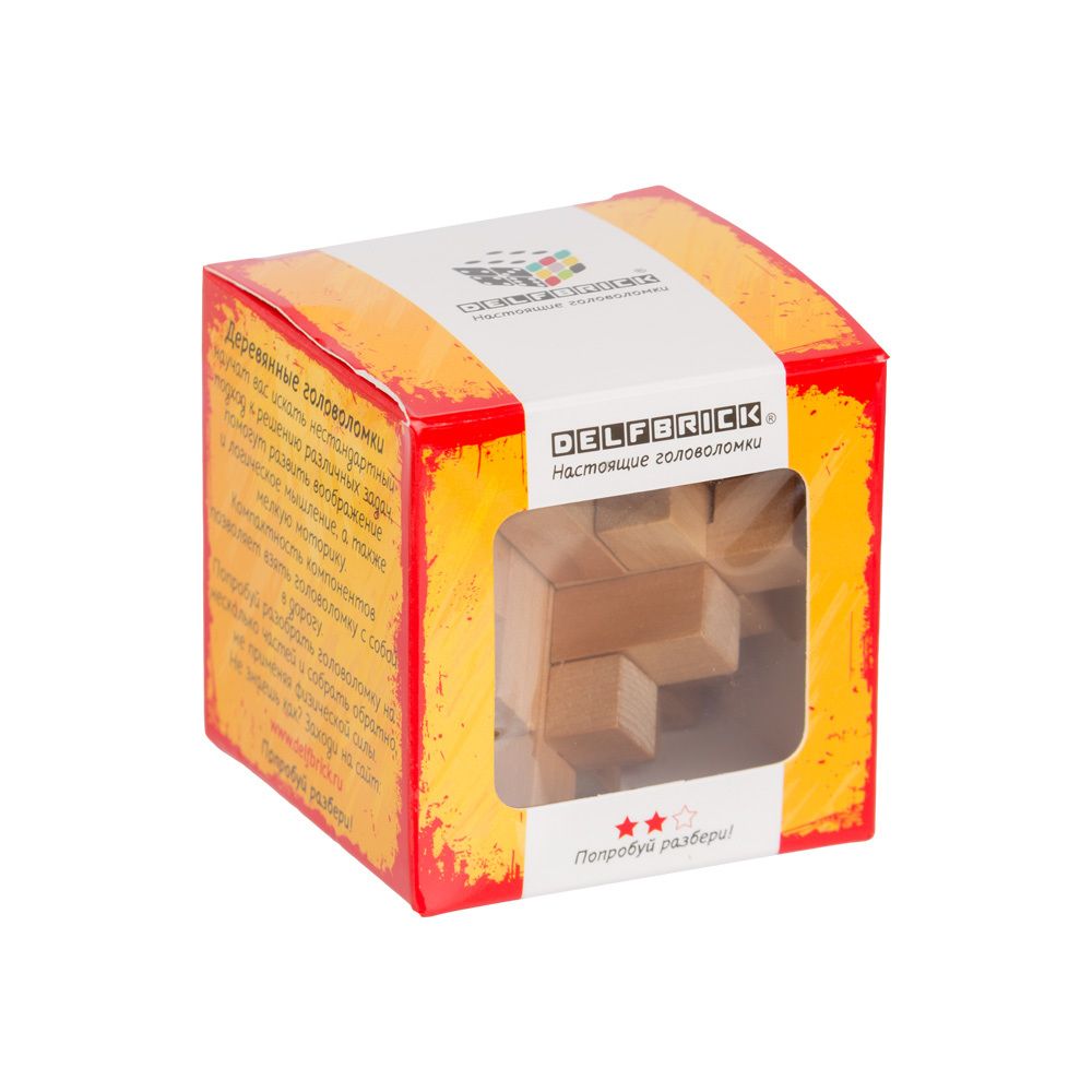 Головоломка деревянная, 1 шт, 15 связок 15 элементов, Delfbrick DLS-03