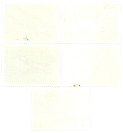 Марки Почта СССР 5 шт. 1986 г. Самолеты УТ-2, Я-1, ЯК-18, 50, 55 XF