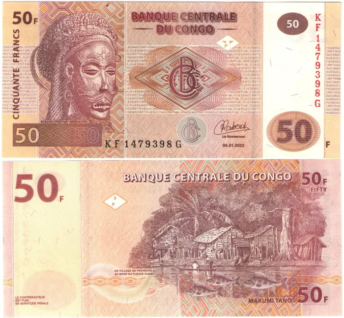 50 франков 2022 Конго