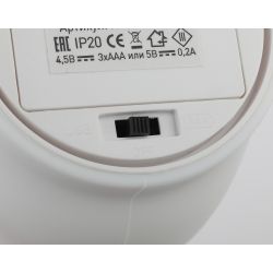 Ночник - светильник светодиодный ЭРА NLED-412-1W-W на батарейках или от USB мягкий силиконовый белый | Ночники