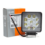 AE27S-9LED-42HC Фара светодиодная дополнительная, квадратная 110х42х140, направленный свет, 9 диодов, крепление по центру, 27 Вт, 10-30 В
