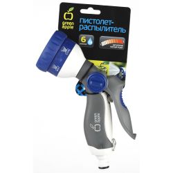 Пистолет распылитель для полива GREEN APPLE GWHM12-038 пластик 6 режимов | GREEN APPLE
