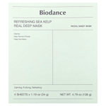 Biodance, Освежающая маска из морских водорослей Real Deep Beauty, 4 шт., 34 г (1,19 унции)