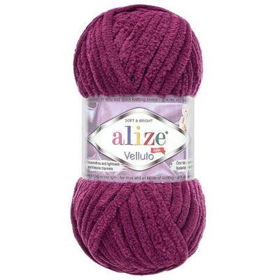 Пряжа Alize (Ализе) Velluto / уп.5 мот. по 100 г, 68м, 111 сливовый