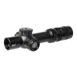 Прицел March-F 1-10x24 Shorty DR-TR1FB FFP+SFP 30мм, с кронштейном - общий вид без кронштейна, три четверти