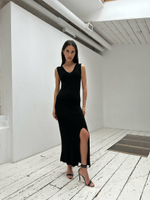Топ ENIGMA V-neck прямой, чёрный