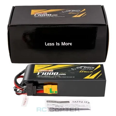 АКБ Gens Ace Tattu NMC 17000mAh 22.2V 10C 6S G-Tech Semi-solid state Lipo battery (полутвердотельная) 300Wh/kg