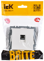 BRITE Розетка компьютерная RJ45 кат.6 РК11-БрЖ жемчуг IEK