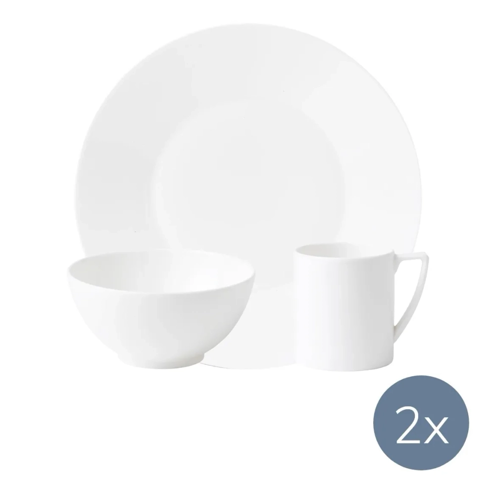 Wedgwood Jasper Conran Белый набор для завтрака на 2 персоны 50191309559 + 50191309575 + 50191309541