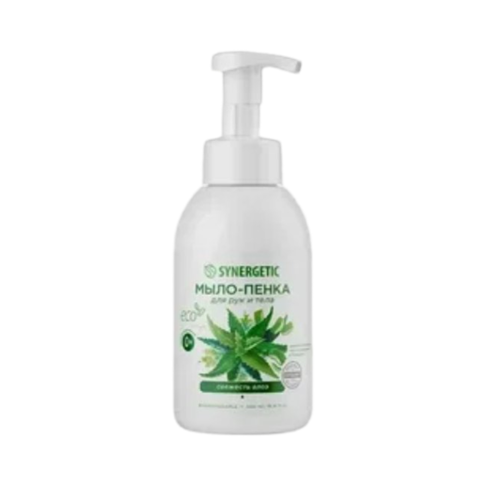 Детское мыло-пенка для руки и тела Synergetic Свежесть алоэ 0,5л