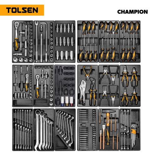 TOLSEN (TT85416-239) Набор инструментов "CHAMPION" для тележки, 18 ложементов, 239 предметов