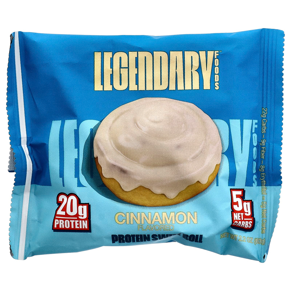 Legendary Foods, протеиновая булочка, корица, 8 шт. по 63 г (2,2 унции)