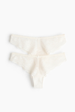 Кружевные трусы Brazilian, 2 шт. — Белый - H&M