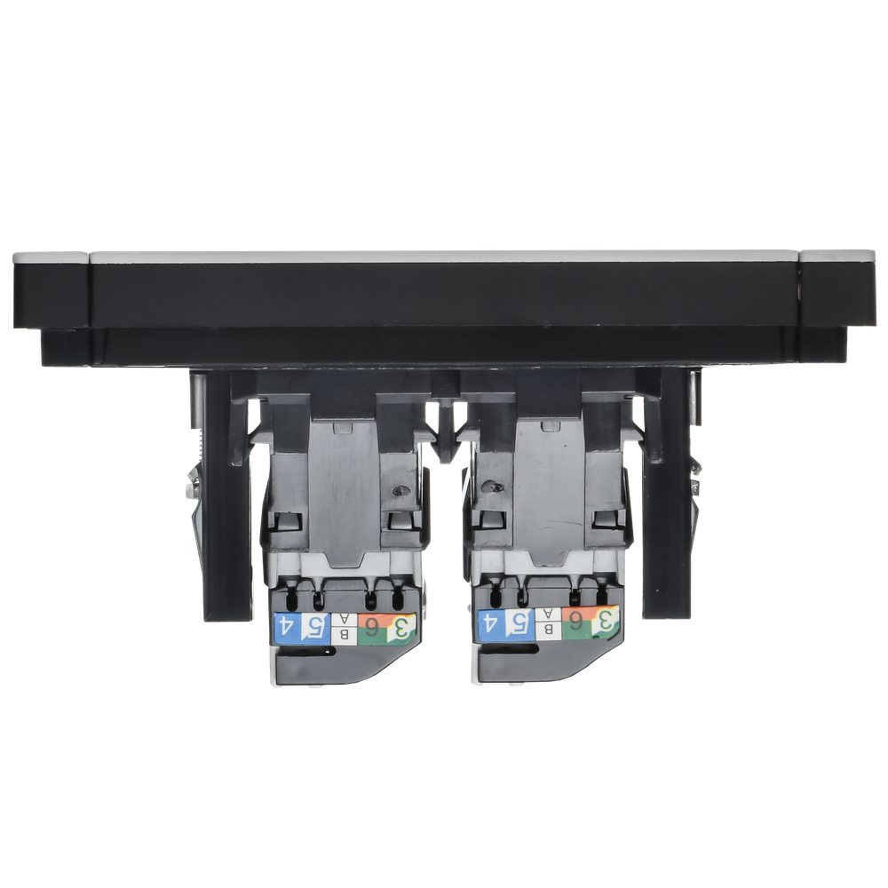 FORTE&PIANO Розетка компьютерная двойная RJ45 кат.5E FP733M металл никель IEK