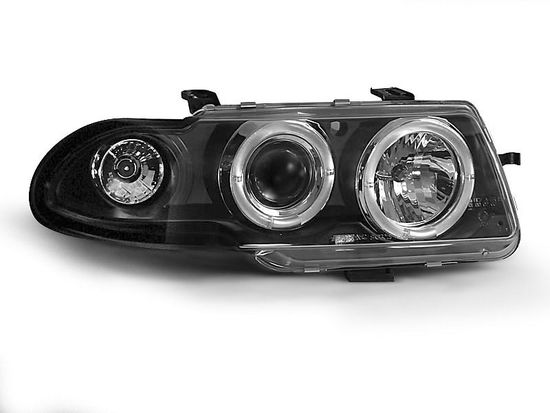 Передние фары Opel Astra F angel eyes black