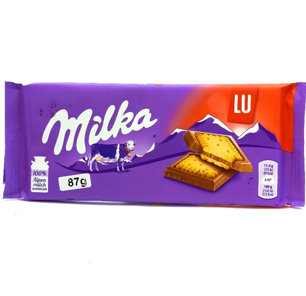 Шоколадная плитка Milka Sandwich LU 87гр
