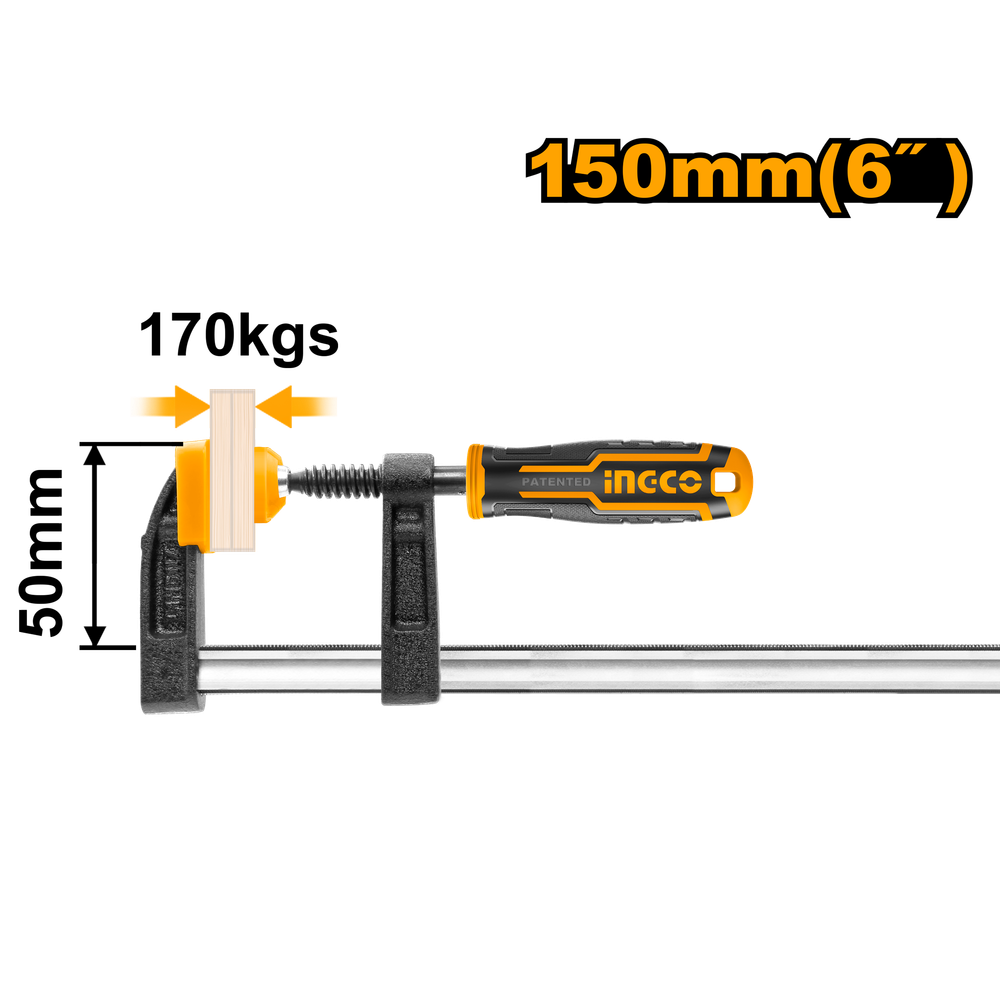 Струбцина столярная INGCO HFC020501 INDUSTRIAL 50х150 мм Струбцина столярная INGCO HFC020501 INDUSTRIAL 50х150 мм