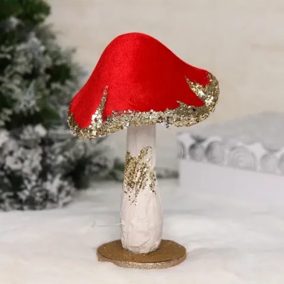 Фигурка новогодняя «Сказочный грибочек» 12*12*18,5 см, Красный