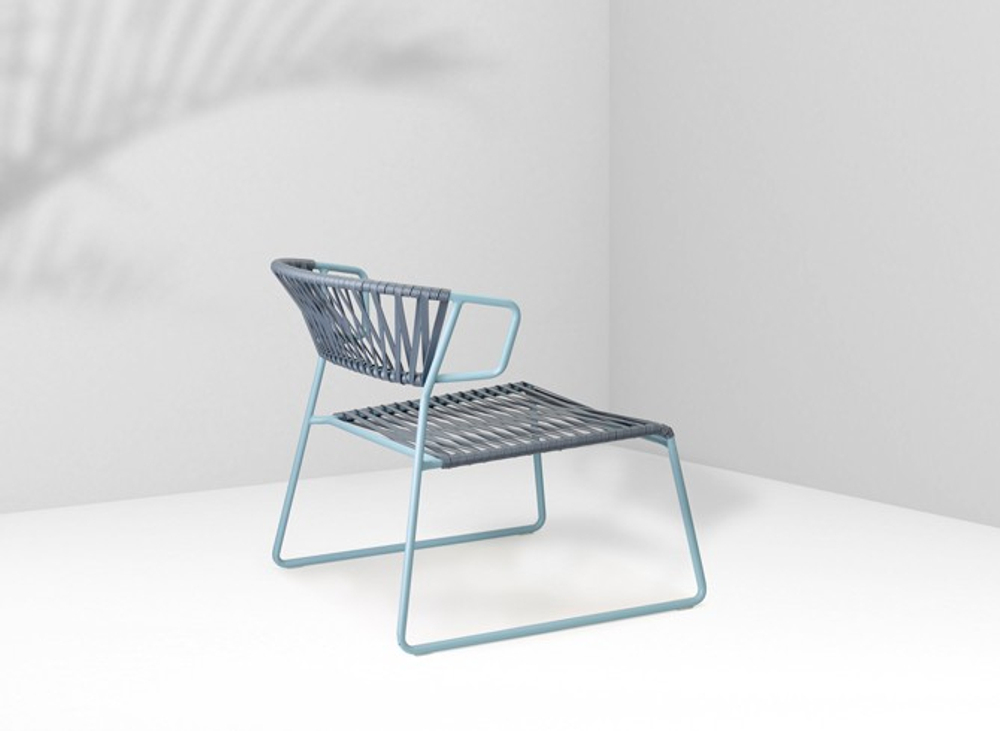 Кресло лаунж плетеное Scab Design Lisa Lounge Club, голубой, графит
