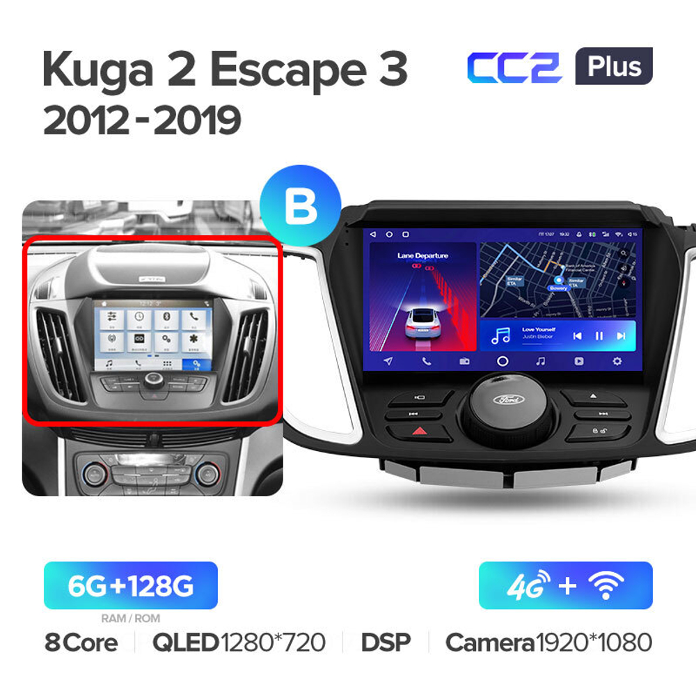 Teyes CC2 Plus 9"для Ford Kuga 2, Escape 3 2012-2019
