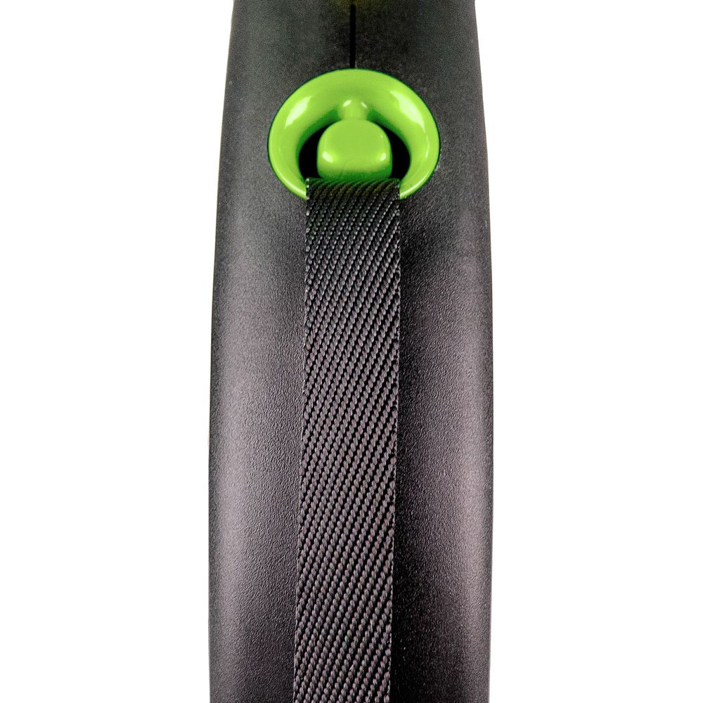 Рулетка flexi Black Design M (до 25 кг) 5 м лента черный/зеленый