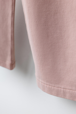 ZARA БРЮКИ WIDE LEG СО ВСТАВКАМИ, ТЕЛЕСНО-РОЗОВЫЙ