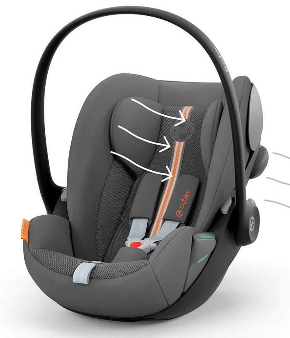 Коляска Cybex Priam IV Rosegold complete и автокресло Cloud G i-Size Lava Grey Plus 3 в 1 Mirage Grey