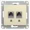 Розетка компьютерная RJ45 + RJ45 Cat 5e Systeme Electric Glossa Бежевый GSL000285KK