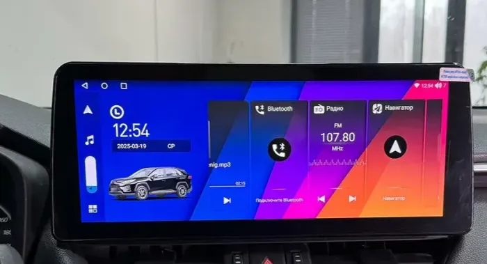 Магнитола для Toyota RAV4 5 (XA50) 2018-2024 (низкая комплектация, тип В) - Kuberg монитор 12.3" в стиле MERCEDES на Android 13, Быстрая, CarPlay, 4G SIM-слот