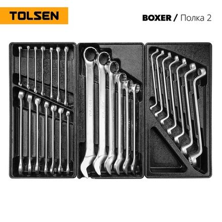 Цена на TOLSEN (TT85415-157) Набор инструментов "BOXER" для тележки, 12 ложементов, 157 предметов