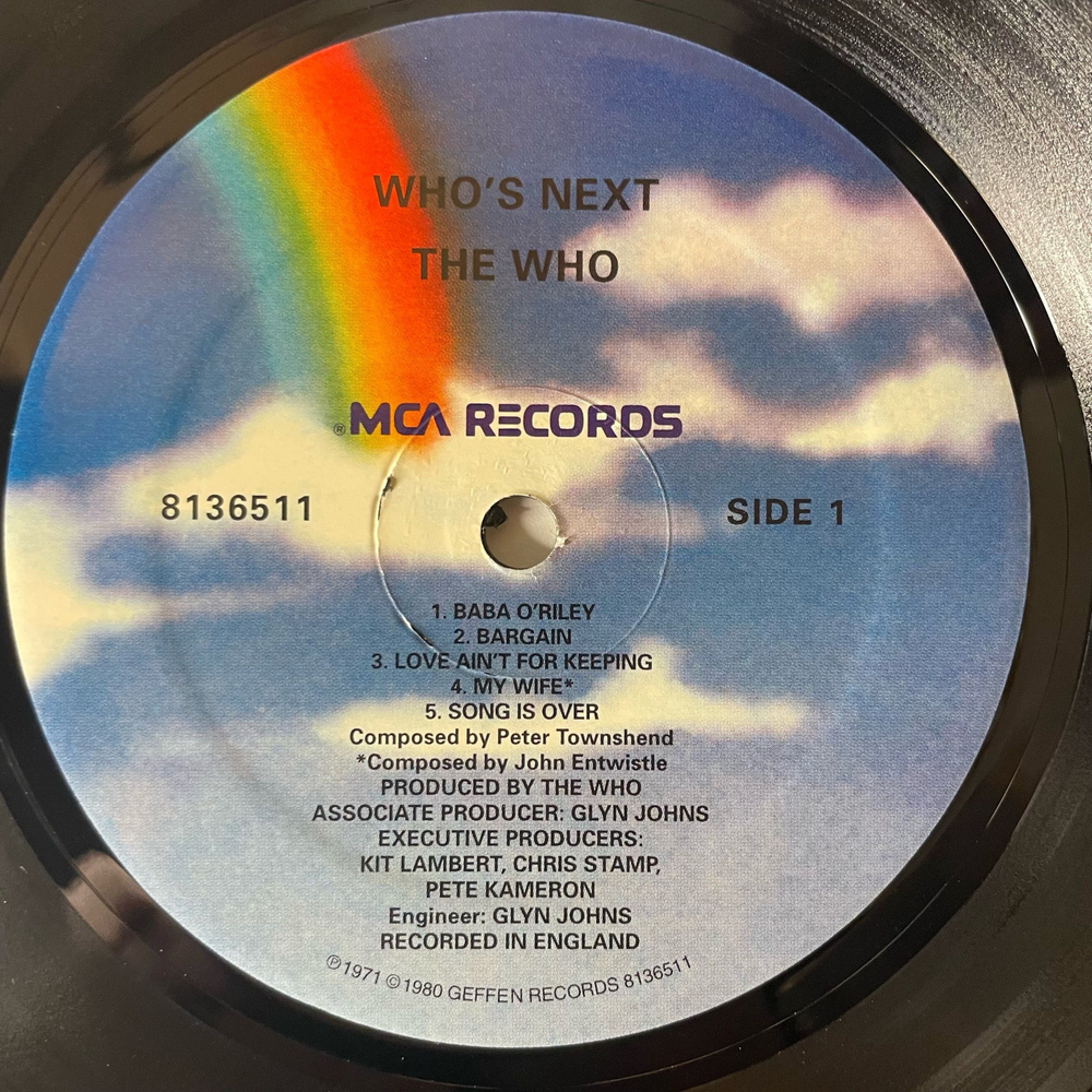Винтажная виниловая пластинка LP The Who, Who's Next (США 2008) Baba O' Riley