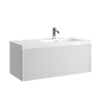 Тумба подвесная SANCOS Сноб Р 1.0 (Snob R 1.0) 995х445х406, c одним ящиком оснащенным доводчиками, Белый матовый (Bianco), арт.SNR1.0100RW
