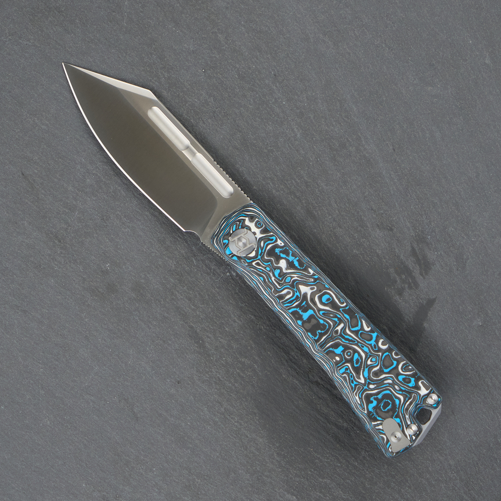 Нож складной Kunwu GEEZER Blue CF (Старичок)