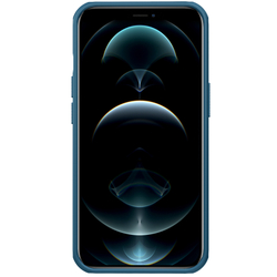 Усиленный противоударный чехол синего цвета от Nillkin для iPhone 14 и 13, серия Super Frosted Shield Pro