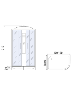 Душевая кабина RIVER DESNA  100/80/24 МТ L 100x80x210 10000002556 Ассимметрия