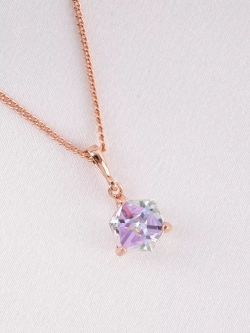 Кулон-кубик Миражи с сиреневым кристаллом Swarovski