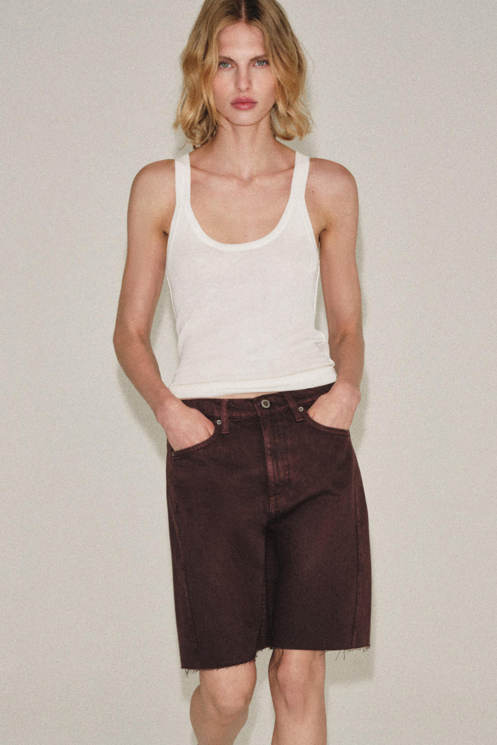 ДЖИНСОВЫЕ ШОРТЫ RELAXED СО СРЕДНЕЙ ПОСАДКОЙ — ZW COLLECTION — ZARA