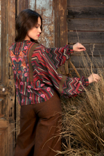 Blouse "Blackberry. Foxes in peonies"