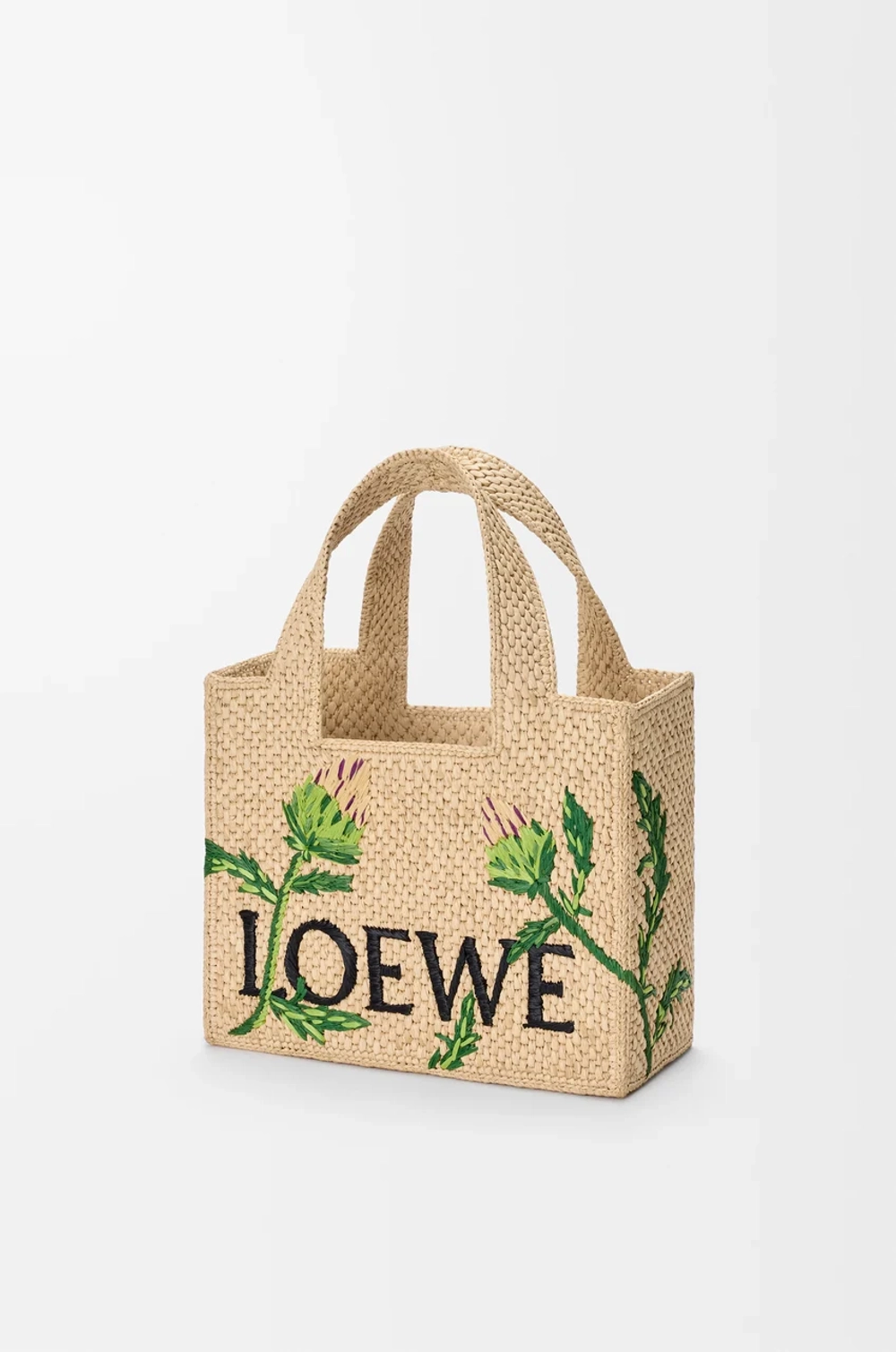 Loewe Мини-сумка Font из рафии, натуральный/зеленый