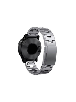 Браслет титановый 26мм (циферблат 51 мм) для Garmin Fenix, Epix, Enduro, Tactix вентилируемый (Серебристый)