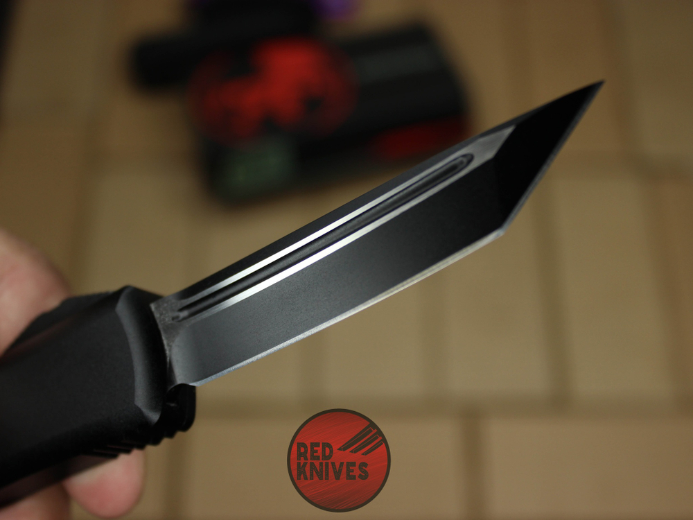 Нож Microtech UTX-85 T/E - черная рукоять, танто клинок, черный RK-392